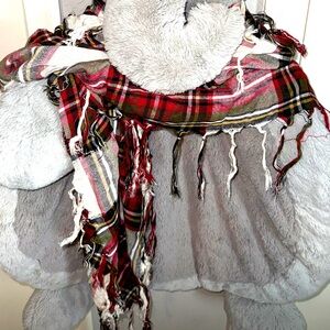 Plaid Fringe Scarf